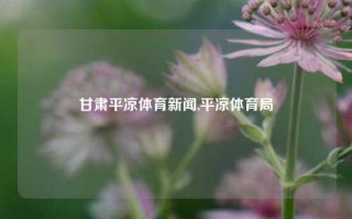 甘肃平凉体育新闻,平凉体育局