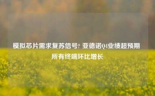 模拟芯片需求复苏信号? 亚德诺Q4业绩超预期 所有终端环比增长