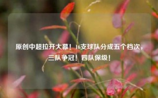 原创中超拉开大幕！16支球队分成五个档次，三队争冠！四队保级！