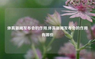 体育新闻发布会的作用,体育新闻发布会的作用有哪些