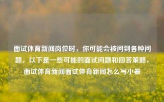 面试体育新闻岗位时，你可能会被问到各种问题，以下是一些可能的面试问题和回答策略，面试体育新闻面试体育新闻怎么写小暑