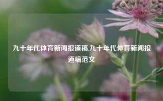 九十年代体育新闻报道稿,九十年代体育新闻报道稿范文