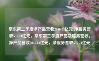 京东第三季度净产品营收2046.13亿元 净服务营收557.74亿元，京东第三季度产品及服务营收，净产品营收2046.13亿元，净服务营收557.74亿元