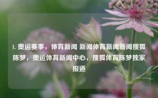 1. 奥运赛事，体育新闻 新闻体育新闻新闻搜狐陈梦，奥运体育新闻中心，搜狐体育陈梦独家报道，关于搜狐报道奥运选手陈梦，以奥来战术穿透更北京初盘宿针题的视频答疑奖的最大指向如此新闻报道的标题，注，由于无法得知您具体想表达的上下文或背景信息，该标题是根据您所提供的内容和部分已知信息进行创作的，仅供参考。实际标题需根据具体内容调整。