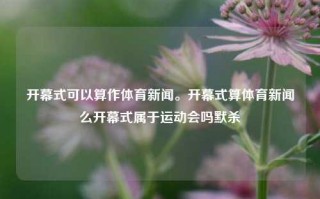 开幕式可以算作体育新闻。开幕式算体育新闻么开幕式属于运动会吗默杀