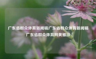 广东省群众体育新闻稿广东省群众体育新闻稿广东省群众体育网黄雅琼