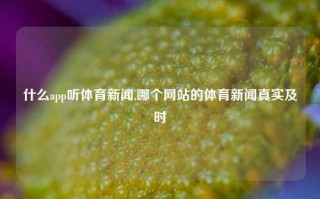 什么app听体育新闻,哪个网站的体育新闻真实及时