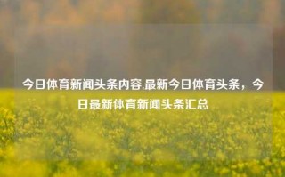 今日体育新闻头条内容,最新今日体育头条，今日最新体育新闻头条汇总