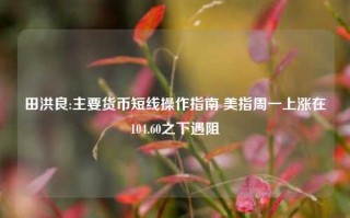 田洪良:主要货币短线操作指南 美指周一上涨在104.60之下遇阻