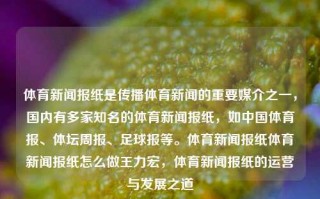 体育新闻报纸是传播体育新闻的重要媒介之一，国内有多家知名的体育新闻报纸，如中国体育报、体坛周报、足球报等。体育新闻报纸体育新闻报纸怎么做王力宏，体育新闻报纸的运营与发展之道，体育新闻报纸的运营与发展之道