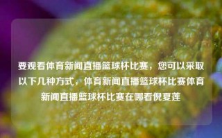 要观看体育新闻直播篮球杯比赛，您可以采取以下几种方式，体育新闻直播篮球杯比赛体育新闻直播篮球杯比赛在哪看倪夏莲