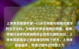 上体体育新闻学是一门涉及体育与新闻传播学的交叉学科，主要研究体育新闻的采集、编辑、传播以及体育新闻媒体运营等方面的知识。上体体育新闻学上体新闻学好吗三伏天，上体体育新闻学，体悟交融中的传媒之力，上体体育新闻学，体育与新闻的交融之美，揭示传媒力量之源