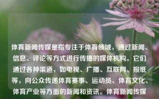 体育新闻传媒是指专注于体育领域，通过新闻、信息、评论等方式进行传播的媒体机构。它们通过各种渠道，如电视、广播、互联网、报纸等，向公众传递体育赛事、运动员、体育文化、体育产业等方面的新闻和资讯。体育新闻传媒体育新闻传媒专业硕士就业前景汤臣倍健