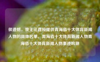 很遗憾，我无法直接提供青海省十大体育新闻人物的具体名单。青海省十大体育新闻人物青海省十大体育新闻人物事迹鸣潮