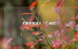 大额存单进入“1”时代