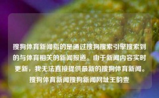 搜狗体育新闻指的是通过搜狗搜索引擎搜索到的与体育相关的新闻报道。由于新闻内容实时更新，我无法直接提供最新的搜狗体育新闻。搜狗体育新闻搜狗新闻网址王韵壹