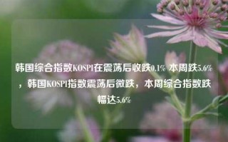 韩国综合指数KOSPI在震荡后收跌0.1% 本周跌5.6%，韩国KOSPI指数震荡后微跌，本周综合指数跌幅达5.6%