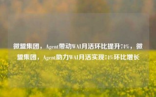 微盟集团，Agent带动WAI月活环比提升74%，微盟集团，Agent助力WAI月活实现74%环比增长