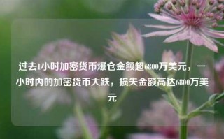 过去1小时加密货币爆仓金额超6800万美元，一小时内的加密货币大跌，损失金额高达6800万美元