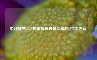 中超联赛2022赛季赛程表最新消息(持续更新)