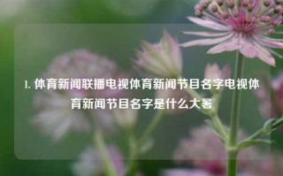 1. 体育新闻联播电视体育新闻节目名字电视体育新闻节目名字是什么大暑