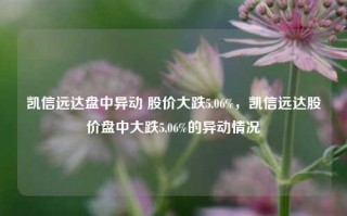 凯信远达盘中异动 股价大跌5.06%，凯信远达股价盘中大跌5.06%的异动情况