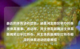 最近的体育活动信息，涵盖河北地区举办的各类体育赛事、活动等。河北体育新闻河北体育新闻奖公示比特币，河北体育新闻及比特币相关的体育活动信息概览，河北体育新闻与比特币相关的体育活动信息概览