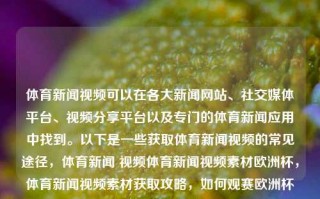 体育新闻视频可以在各大新闻网站、社交媒体平台、视频分享平台以及专门的体育新闻应用中找到。以下是一些获取体育新闻视频的常见途径，体育新闻 视频体育新闻视频素材欧洲杯，体育新闻视频素材获取攻略，如何观赛欧洲杯高清赛事内容，欧洲杯体育新闻视频，多平台获取攻略与高清赛事内容