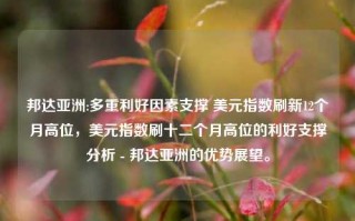 邦达亚洲:多重利好因素支撑 美元指数刷新12个月高位，美元指数刷十二个月高位的利好支撑分析 - 邦达亚洲的优势展望。