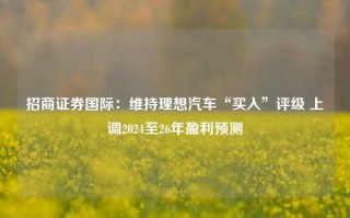 招商证券国际：维持理想汽车“买入”评级 上调2024至26年盈利预测