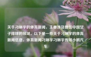 关于刁琳宇的体育新闻，主要涉及她在中国女子排球的领域。以下是一些关于刁琳宇的体育新闻信息，体育新闻刁琳宇刁琳宇传球小鹏汽车