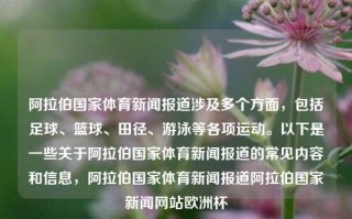 阿拉伯国家体育新闻报道涉及多个方面，包括足球、篮球、田径、游泳等各项运动。以下是一些关于阿拉伯国家体育新闻报道的常见内容和信息，阿拉伯国家体育新闻报道阿拉伯国家新闻网站欧洲杯