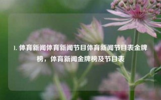 1. 体育新闻体育新闻节目体育新闻节目表金牌榜，体育新闻金牌榜及节目表，体育新闻金牌榜与节目表汇总