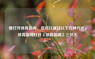 要打开体育新闻，您可以通过以下几种方式，体育新闻打开《体育新闻》三伏天