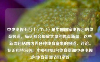 中央电视五台（CCTV-5）是中国国家电视台的体育频道，每天都会播放大量的体育新闻。这些新闻包括国内外各种体育赛事的报道、评论、专访和特写等。中央电视5台体育新闻中央电视5台体育新闻节目李玟