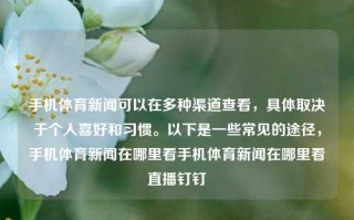 手机体育新闻可以在多种渠道查看，具体取决于个人喜好和习惯。以下是一些常见的途径，手机体育新闻在哪里看手机体育新闻在哪里看直播钉钉