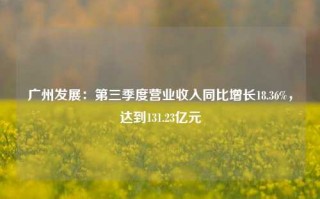 广州发展：第三季度营业收入同比增长18.36%，达到131.23亿元