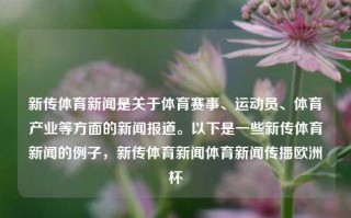 新传体育新闻是关于体育赛事、运动员、体育产业等方面的新闻报道。以下是一些新传体育新闻的例子，新传体育新闻体育新闻传播欧洲杯