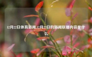 12月22日体育新闻,12月22日的新闻联播内容是什么