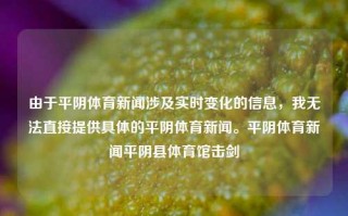 由于平阴体育新闻涉及实时变化的信息，我无法直接提供具体的平阴体育新闻。平阴体育新闻平阴县体育馆击剑