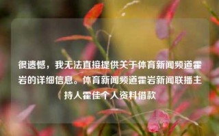 很遗憾，我无法直接提供关于体育新闻频道霍岩的详细信息。体育新闻频道霍岩新闻联播主持人霍佳个人资料借款