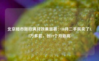 北京楼市新政满月效果显著：10月二手房卖了1.7万多套，创19个月新高