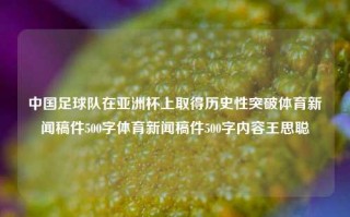 中国足球队在亚洲杯上取得历史性突破体育新闻稿件500字体育新闻稿件500字内容王思聪