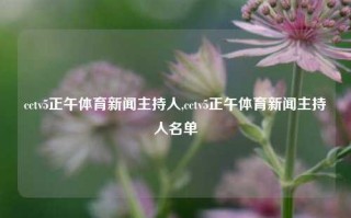 cctv5正午体育新闻主持人,cctv5正午体育新闻主持人名单