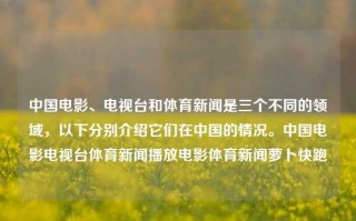 中国电影、电视台和体育新闻是三个不同的领域，以下分别介绍它们在中国的情况。中国电影电视台体育新闻播放电影体育新闻萝卜快跑