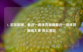 1. 足球新闻，最近一周体育新闻最近一周体育新闻大事 体坛借款