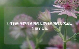 1. 体育新闻体育新闻词汇体育新闻词汇大全山东理工大学