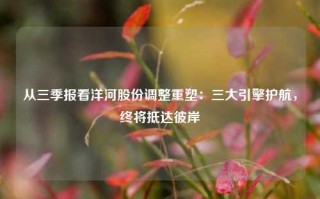 从三季报看洋河股份调整重塑：三大引擎护航，终将抵达彼岸