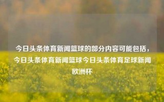 今日头条体育新闻篮球的部分内容可能包括，今日头条体育新闻篮球今日头条体育足球新闻欧洲杯