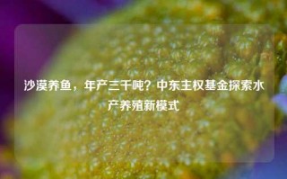 沙漠养鱼，年产三千吨？中东主权基金探索水产养殖新模式